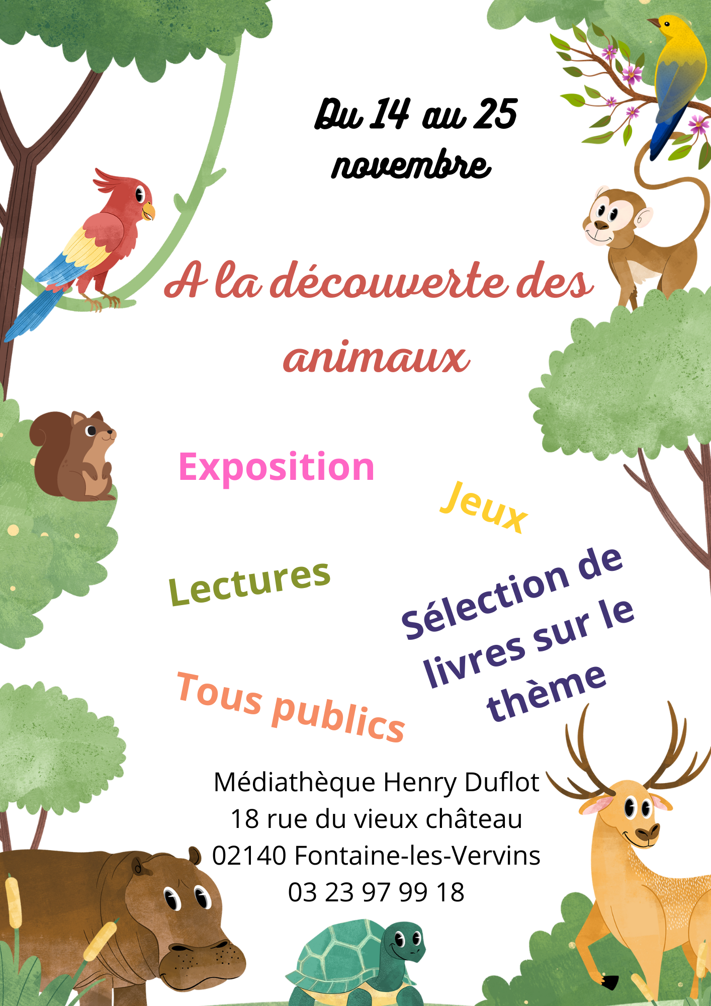 Affiche à la découverte des animaux