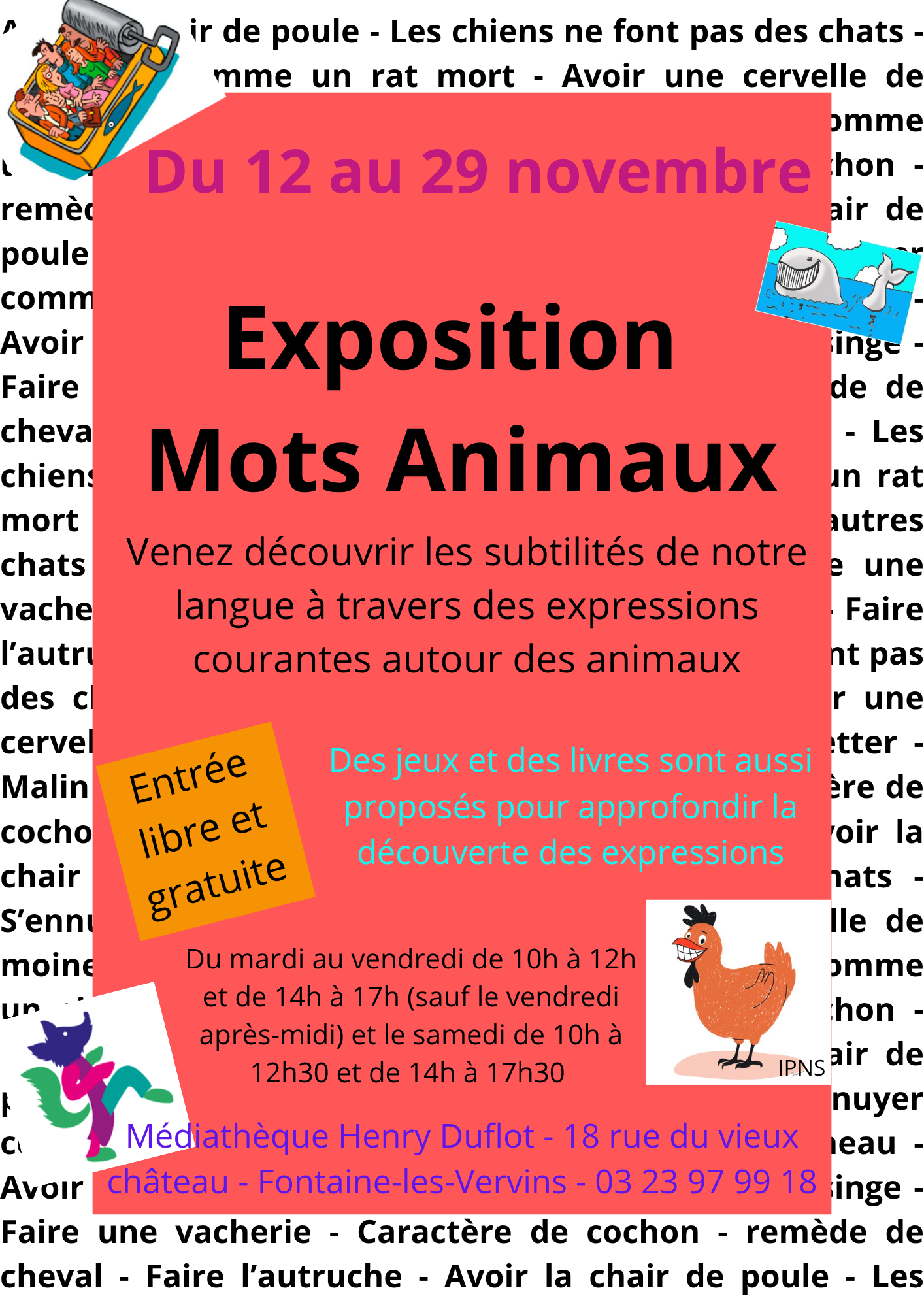 affiche expo mots animaux