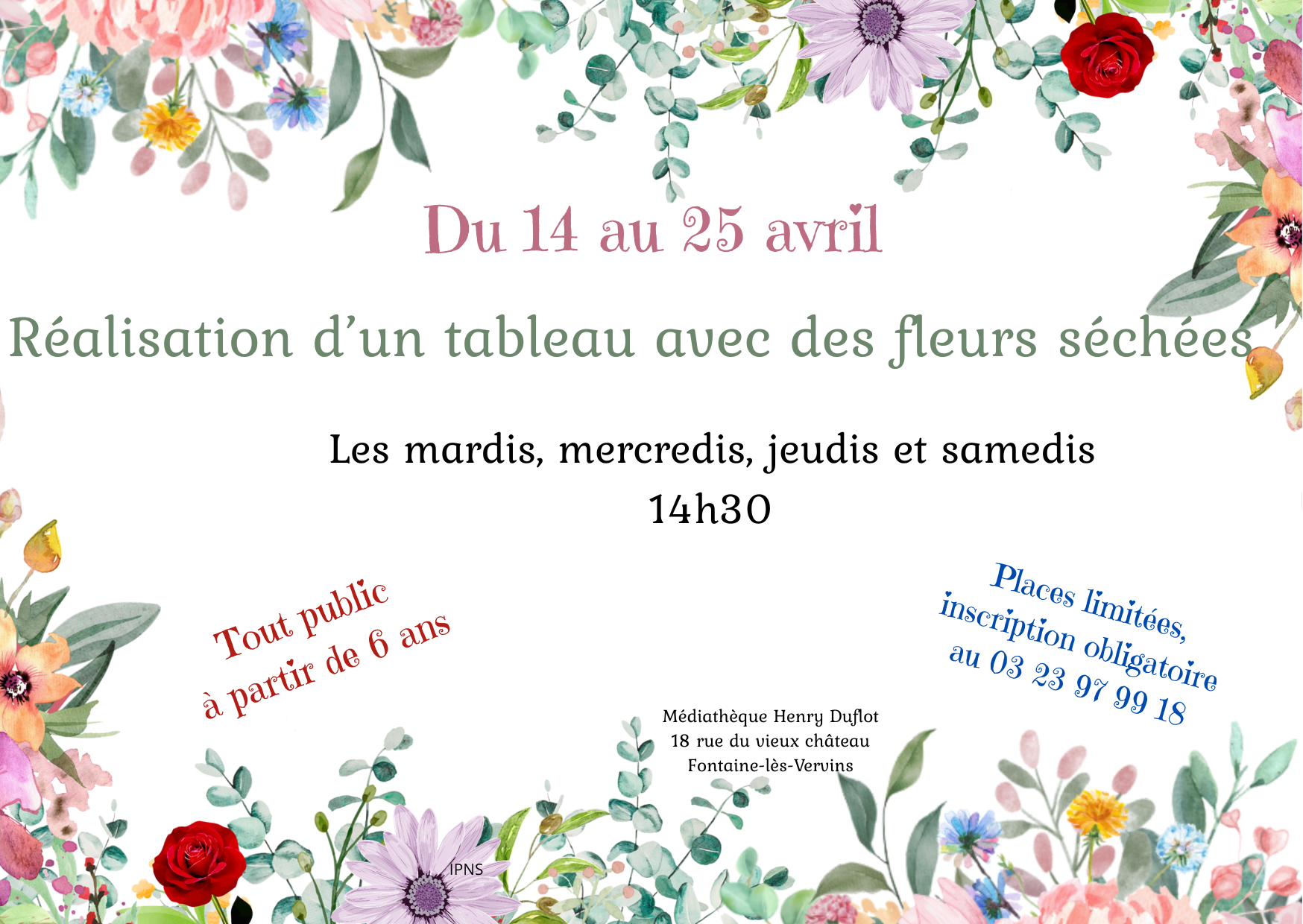 affiche tableau fleurs séchées