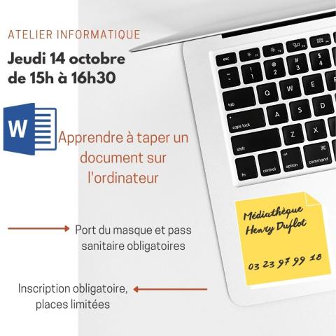Infos de l'atelier