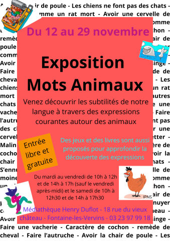 affiche expo mots animaux