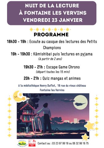 affiche nuit de la lecture